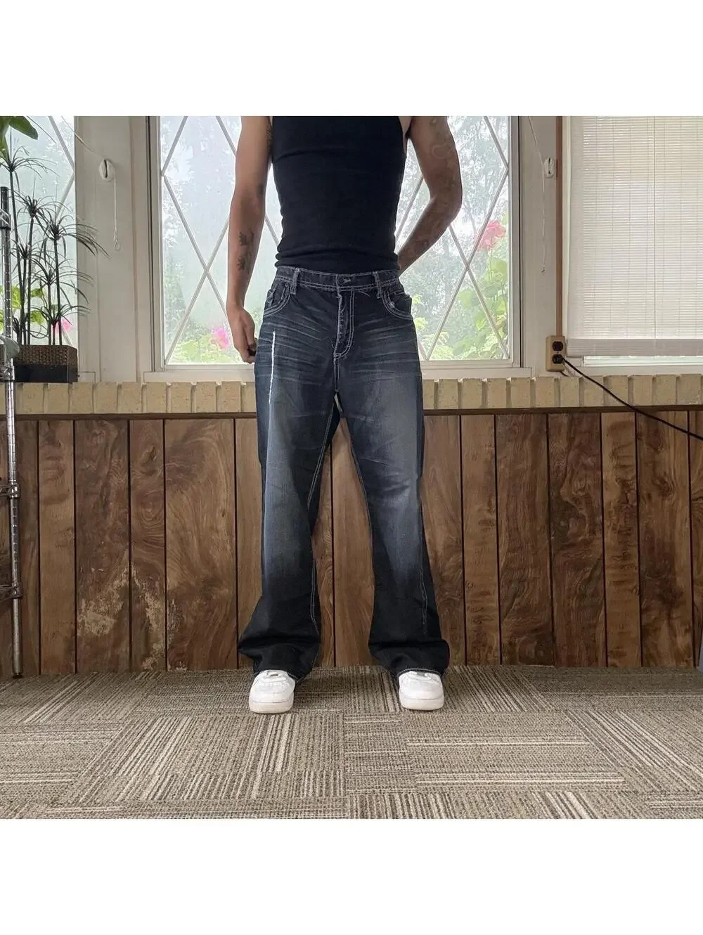 premium baggy denim jeans.